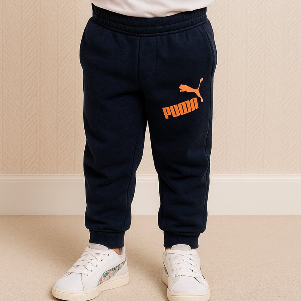 🧡 Puma Boys’ Jogger Sweatpants | Size 6 | Navy Blue with Orange Logo